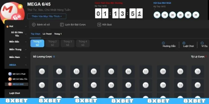 Luật chơi Mega 6/45 - Chìa khóa thắng cược